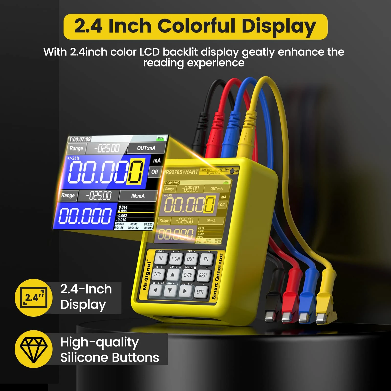 Seesii MR9270S HART signal generator with 2.4 inch color LCD display and silicone buttons